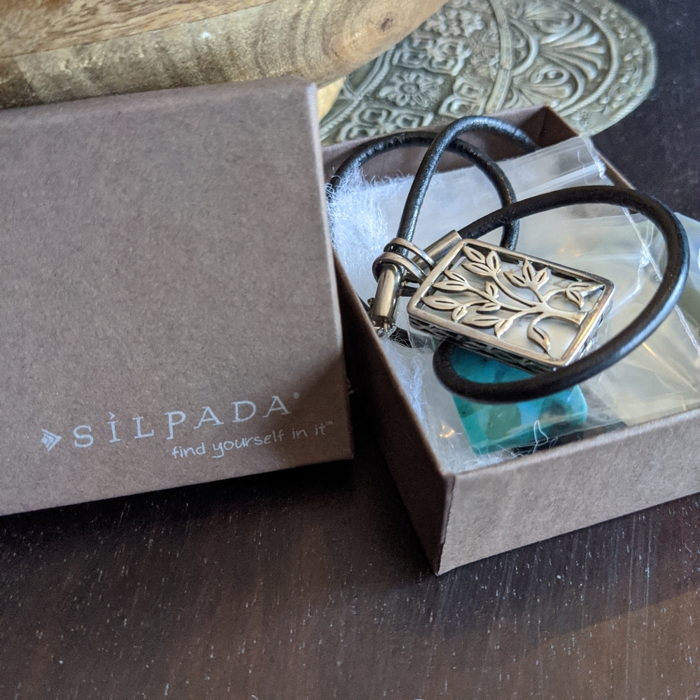 Silpada-Leather Necklace w/Tree of Life Pendant